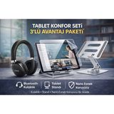 Jolita Technopc Ultrapad Ruby L10 10.1'' Uyumlu Bluetooth Kulaklık Tablet Standı Ekran Koruyucu Set - Siyah