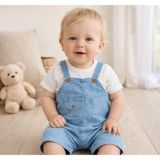 Jolly Joy Tshırt Denım Salopet Takım - Mavi - 3 - 6 Ay Mavi