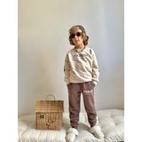 Jolly Kids Erkek Çocuk Fashion Yazı Baskılı Sweatshirt Takım - 3 - 4 Yaş - Kahverengi