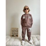 Jolly Kids Erkek Çocuk Yazı Baskılı Sweatshirt Takım - 3 - 4 Yaş - Kahverengi
