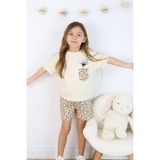 Jolly Kids Kız Çocuk Cep Detaylı Dokuma Şortlu Takım - Bej - 6 - 7 Yaş