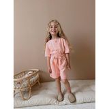 Jolly Kids Kız Çocuk Düğmeli Şortlu Takım - Pudra - 3 - 4 Yaş