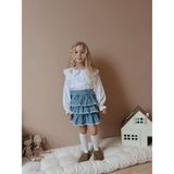 Jolly Kids Kız Çocuk Mavi Fırfır Kot Etekli Gömlekli Bayramlık Takım - 3 - 4 Yaş