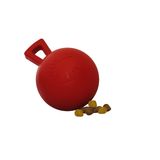 Jolly Pets Tug-n-Toss Ağır Hizmet Köpek Oyuncak Topu Saplı, 10 inç/Küçük, Kırmızı