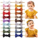 Jollybows 20 adet kafa bandı, naylon, elastik bebek kafa bandı, kızlar için bebek saç aksesuarı