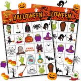 jollylife 40 Oyuncu Cadılar Bayramı Bingo Oyun Kartları - Hallowmas Goodie Çantalar Çocuklar için Hediye Tatil Aktivitesi Parti Malzemeleri İyilik