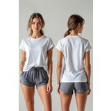 JOLT Essential Model Kadın Basic Düz Beyaz Bisiklet Yaka Pamuklu T-Shirt Model No : 001
