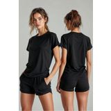 JOLT Kadın Basic Düz Siyah T-Shirt Model No : 001