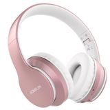 JOMILIN B9 Bluetooth kulaklık kulak üstü, 60 saat çalma süresi kablosuz mikrofonlu kulaklık, Hi-fi Stereo hafif katlanır kulaklık, seyahat, ev, tablet, bilgisayar, ofis için ses kontrolü (pembe altın)
