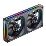 JONSBO ZA-240B PC Kasa Fanı, Hepsi (2) Bir Arada, 2x120mm ARGB Fanlı Tek Çerçeve Ünitesi, PWM, 3Pin ARGB, 4 Taraflı Infinity Ayna Fanı 2400RPM, Alüminyum İsim Plakası, 28mm Kalın Siyah