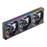 JONSBO ZA-360B PC Kasası Fanı, Hepsi (3) Bir Arada, 3x120mm ARGB Fanlı Tek Çerçeve Ünitesi, PWM, 4 Taraflı Sonsuzluk Ayna Fanı ile Sessiz 2400RPM, Alüminyum İsim Plakası, 28mm Kalın Siyah