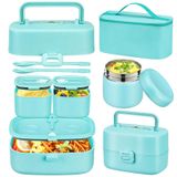 JOOPETALK Bento Öğle Yemeği Kutusu 8oz Çorba Termo Çocuklar için Sızdırmaz Gıda Kapları 3 Bölmeli Öğle Yemeği Çantası ve Yalıtımlı Sıcak Yemek Kavanozu Okul Dış Mekan Ofis için