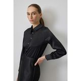 JOOQSTORE Çıtçıtlı Saten Gömlek Body - XL - Siyah