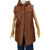 JOOQSTORE Kapitone Kuşaklı Yelek - 42 - Kahverengi