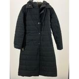 JOOQSTORE Kapüşonlu Kemerli Uzun Şişme Mont - 42 - Siyah