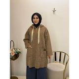 JOOQSTORE Peluş Fermuarlı Kaban - Kahverengi - Standart