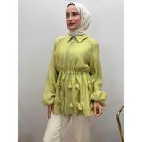 JOOQSTORE Simli Ince Tensel Balon Ceket - 36 - Yeşil