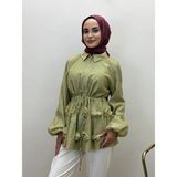 JOOQSTORE Simli Ince Tensel Balon Ceket - 38 - Yeşil
