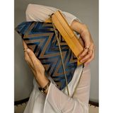 Jophiel Bahram Petite - Zincirli, Ahşap Burslu Kumaş Çanta, Clutch, El Çantası, Kol Çantası, Omuz Çantası, Çanta