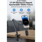 Jopree Ct-09 Alüminyum Alaşımlı Ayarlanabilir Telefon Tutucu Stand-Bluetooth Kumanda - Siyah