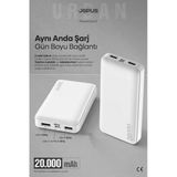Jopus 20000mAh Powerbank - Led Işık Göstergeli - Taşınabilir Şarj Cihazı - Beyaz JP-P10A