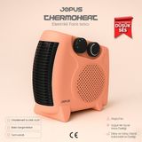 Jopus 2000W Elektrikli Fanlı Isıtıcı, Termostatlı, Sıcak-Soğuk Hızlı Isıtma, 25 m² Alan Kapasitesi - Somon - Turuncu
