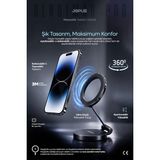 Jopus 360° Dönebilen Magsafe Uyumlu Araç İçi Telefon Tutucu Katlanabilir Ayarlanabilir Araba Cam Masa Üstü - Siyah