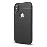 Jopus Apple iPhone XS Max Deri Desenli Lüx Niss Siyah Silikon Kılıf