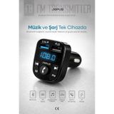 Jopus Bluetooth FM Transmitter Kablosuz Araç İçi Kiti Çakmaklık Şarj Aleti Oto MP3 Çalar USB Araba Müzik Adaptörü