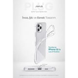 Jopus iPhone 13 Şeffaf Silikon Kılıf Kamera Korumalı Darbe Emicili Tıpalı JS-238
