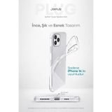 Jopus iPhone 14 Şeffaf Silikon Kılıf Kamera Korumalı Darbe Emicili Tıpalı JS-238
