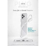 Jopus iPhone 15 Pro Max Şeffaf Silikon Kılıf Kamera Korumalı Darbe Emicili Tıpalı JS-238