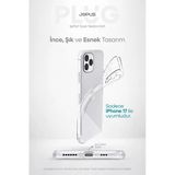 Jopus iPhone 17 Şeffaf Silikon Kılıf Kamera Korumalı Darbe Emicili Tıpalı JS-238