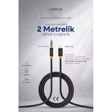 Jopus iPhone 7-8-X-11-12-13-14 Uyumlu Lightning 3.5mm Örgülü Aux Ses Kablosu Stereo Destekli 2 Metre JA-13