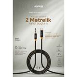 Jopus iPhone Android Uyumlu - Type-C To 3.5mm Aux Ses Kablosu - Tak Çalıştır Aux Örgülü - 2 Metre Ja-12 - Siyah
