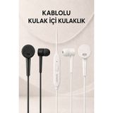 Jopus Yüksek Sesli Stereo Kulak İçi Kulaklık Mikrofonlu Beyaz 3.5mm Aux Jack Girişli 1m Kablo Tak Çalıştır iOS Android Uyumlu Beyaz