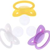 J&Or - Klasik Orijinal Yetişkin Boyutlu Emzik Sahte Üç Renkli Paket Pastel Sarı | Mor | Beyaz