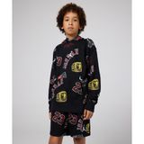 Jordan 95D064-023 Siyah Essentials All-Over Print Fleece Pullover Hoodie Çocuk Sweatshirt