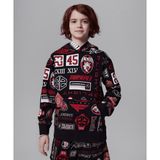 Jordan 95D741-023 Siyah Essentials French Terry Printed Pullover Hoodie Çocuk Sweatshirt