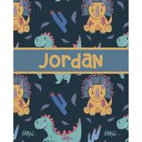 Jordan: A personalized Dinosaur Primary Composition notebook with name: Kindergarten to Grade 3 for Handwriting and story writing