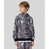 Jordan Brooklyn All-Over Print Fleece Pullover Hoodie 08-16 yaş çocuk erkek Çok Renkli Sweatshirt - 95F092-023