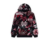 Jordan Dynasty All-Over Print Fleece Pullover Hoodie 08-16 yaş çocuk erkek Siyah Sweatshirt - 95F572-023