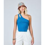 Jordan FN5798-457 Mavi Asymmetrical Ribbed Tank Kadın Atlet