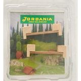 Jordania 1/50 Ahşap Bank Modeli 2'li Set Doğal Ahşap Renkli Maket Malzemeleri