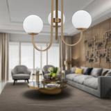 Joren 3lü Eskitme Beyaz Camlı Modern Mutfak Yatak Odası Salon Avize