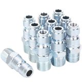 JOROY 3/8 Hava Kompresörü Hortum Bağlantı Elemanları, Otomotiv T Tipi, 3/8 İnç NPT Erkek Diş Boyutu, Çelik Malzeme, 10 Parça Hava Fişi Seti