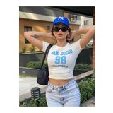 Jose Clothing Kadın Baskılı Crop Top Bluz