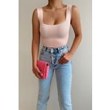 Jose Clothing Kadın Premium Doku Kare Yaka Askılı Bluz