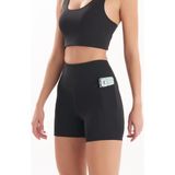 Jose Juan Kadın Yüksek Bel Toparlayıcı Çift Cepli Biker Şort Kısa Spor Tayt 7109 - XL - 031-Siyah