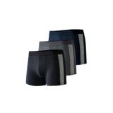 josejuan 3'lü Erkek Boxer Koton Likralı Yan Çizgili 1002, Siyah & Antrasit & Lacivert, 2XL, 8698528335470